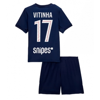 Billige Fotballdrakt Paris Saint-Germain Vitinha #17 Replika Hjemmedraktsett Barn 2025-26 Kortermet (med bukser)